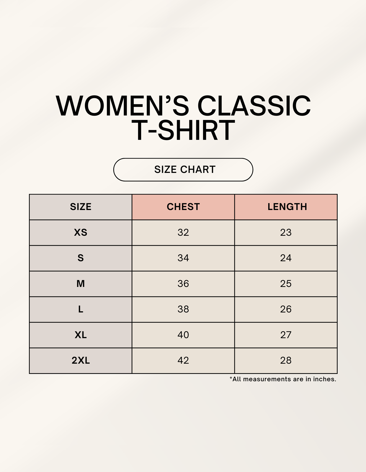 1745043608sizechart.png ಕನ್ನಡತಿ - Kannadati Women's Classic T-Shirt - Image 2